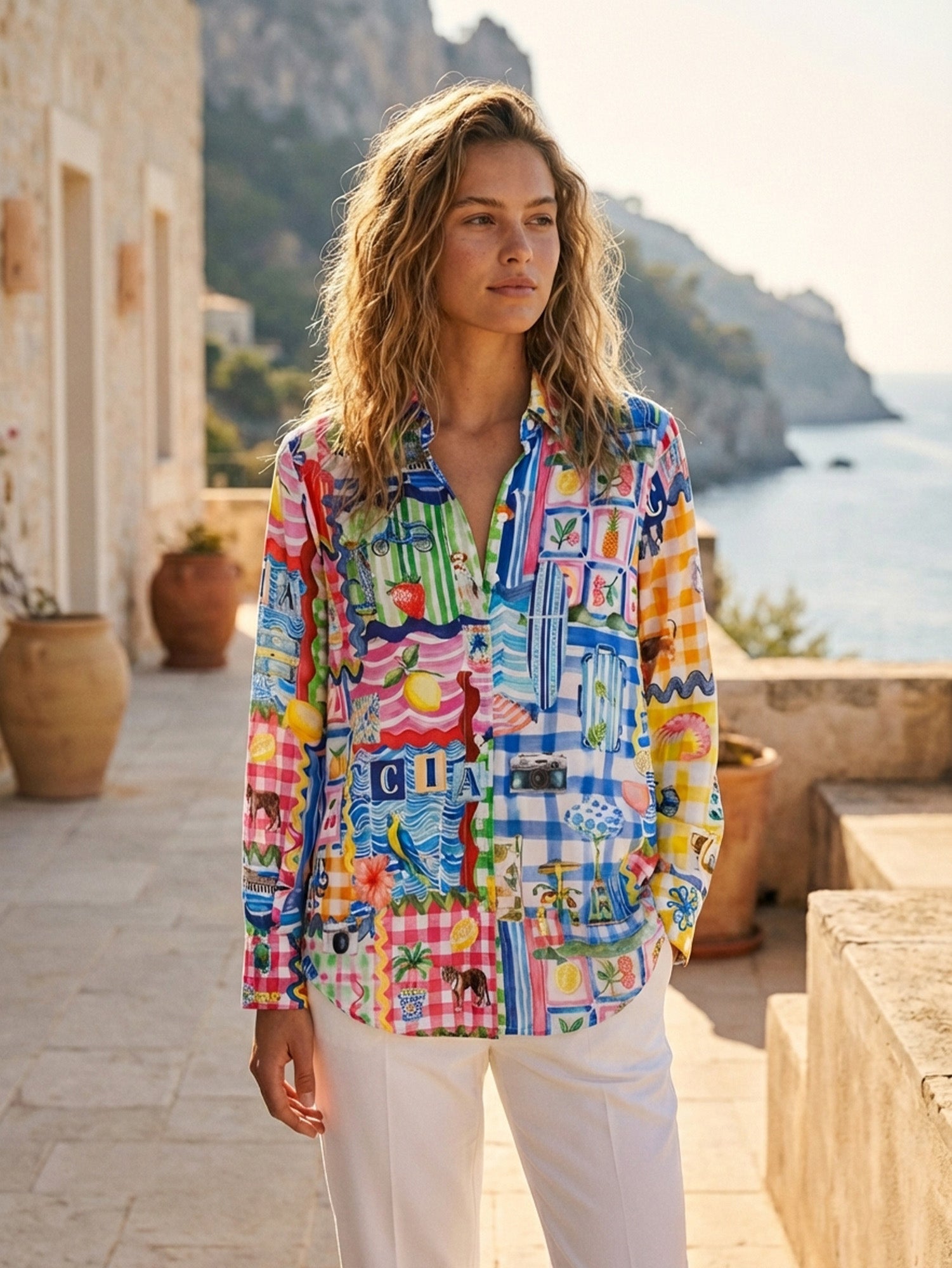 CAMISA ESTAMPADO PATCHWORK MULTICOLOR