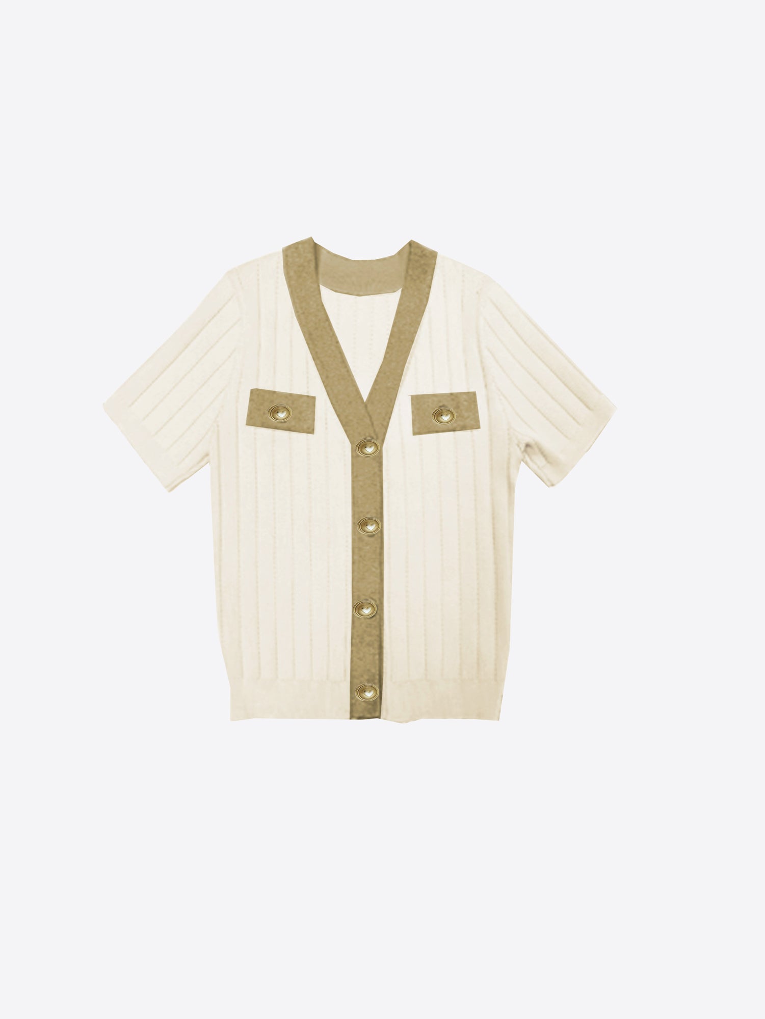 KNITWEAR CARDIGAN M/CORTA CRUDO ORO