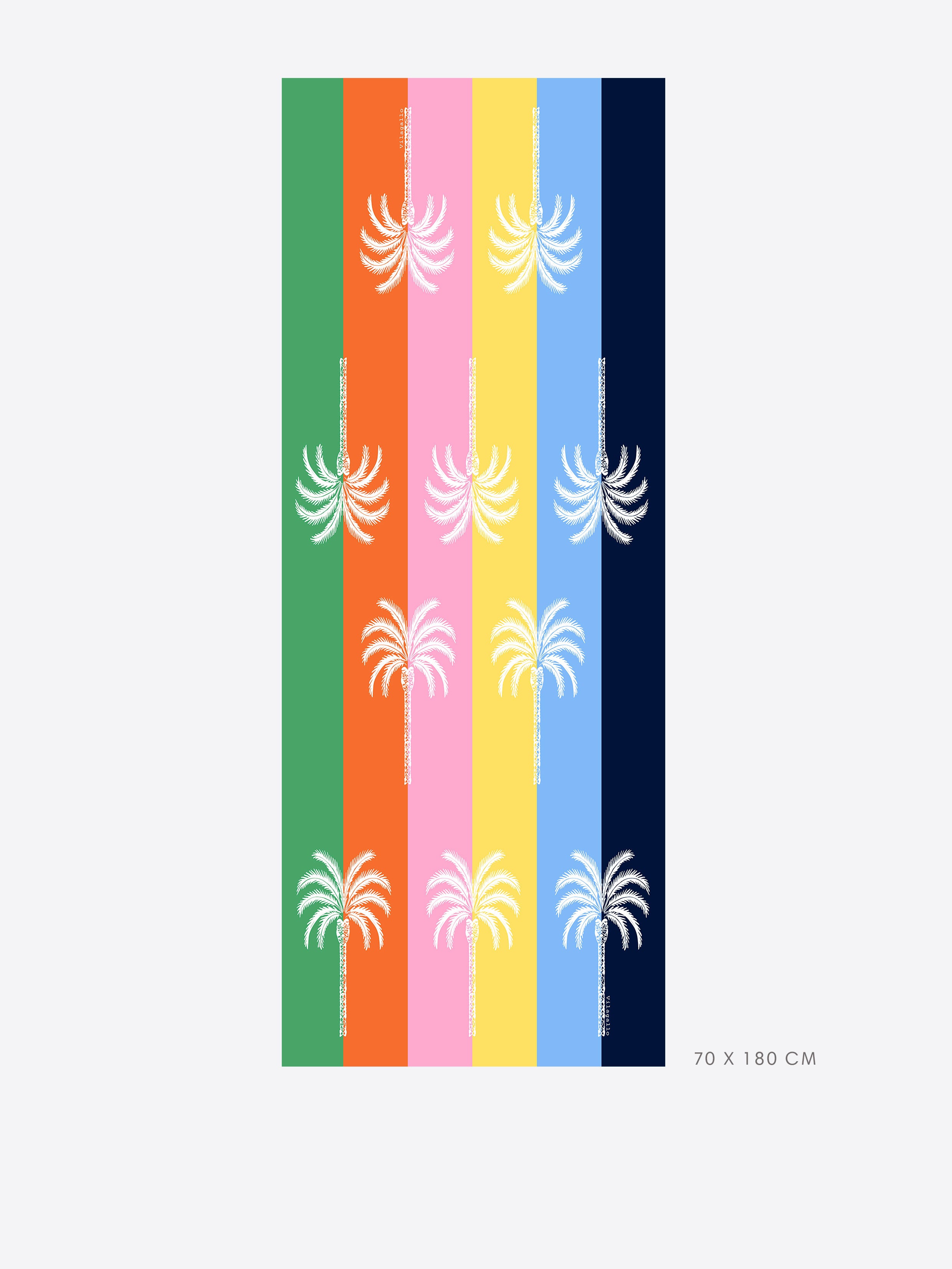 PAÑUELO RAYAS MULTICOLOR PALMERAS