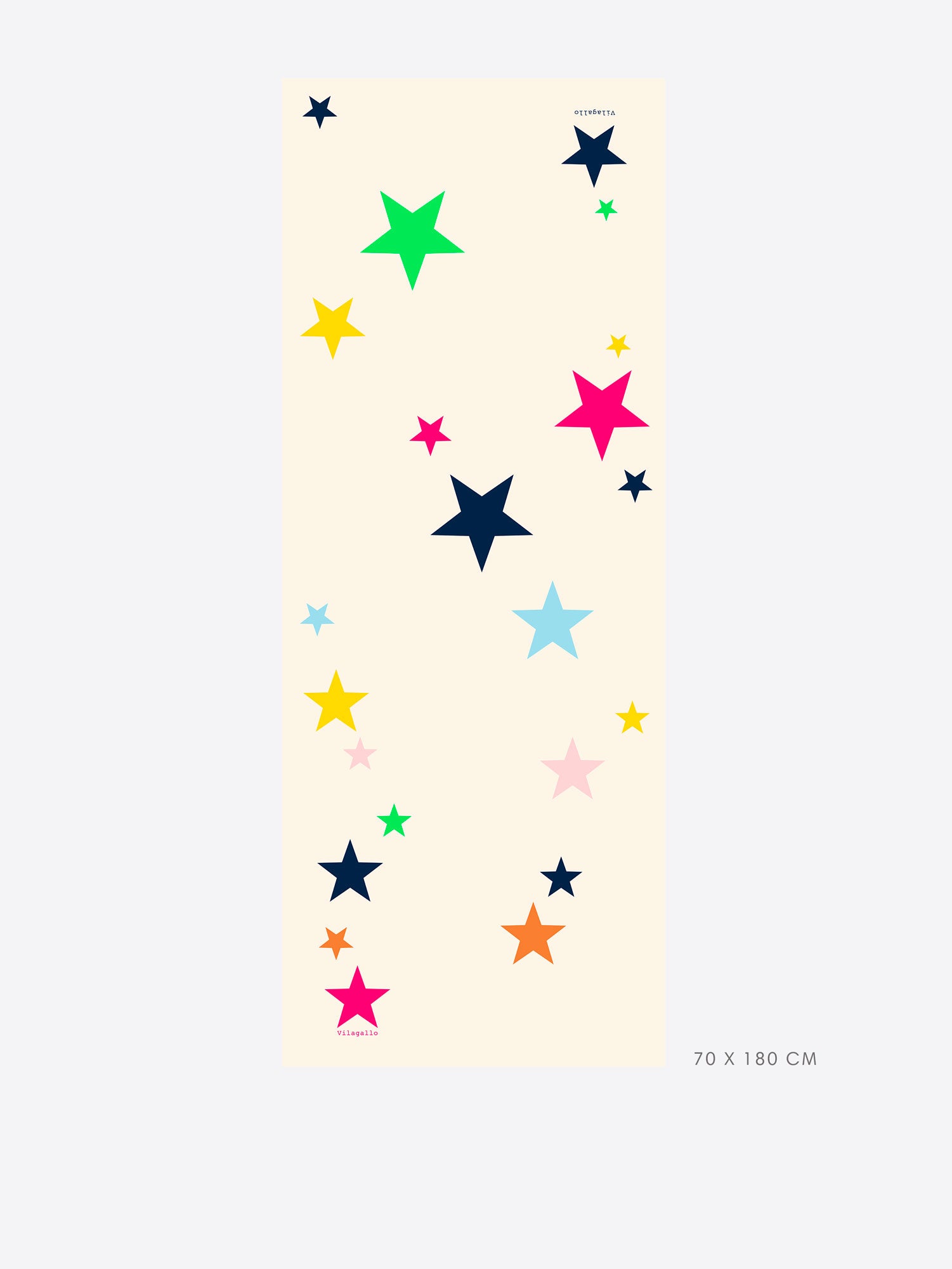 PAÑUELO ESTRELLAS MULTICOLOR FONDO CREMA
