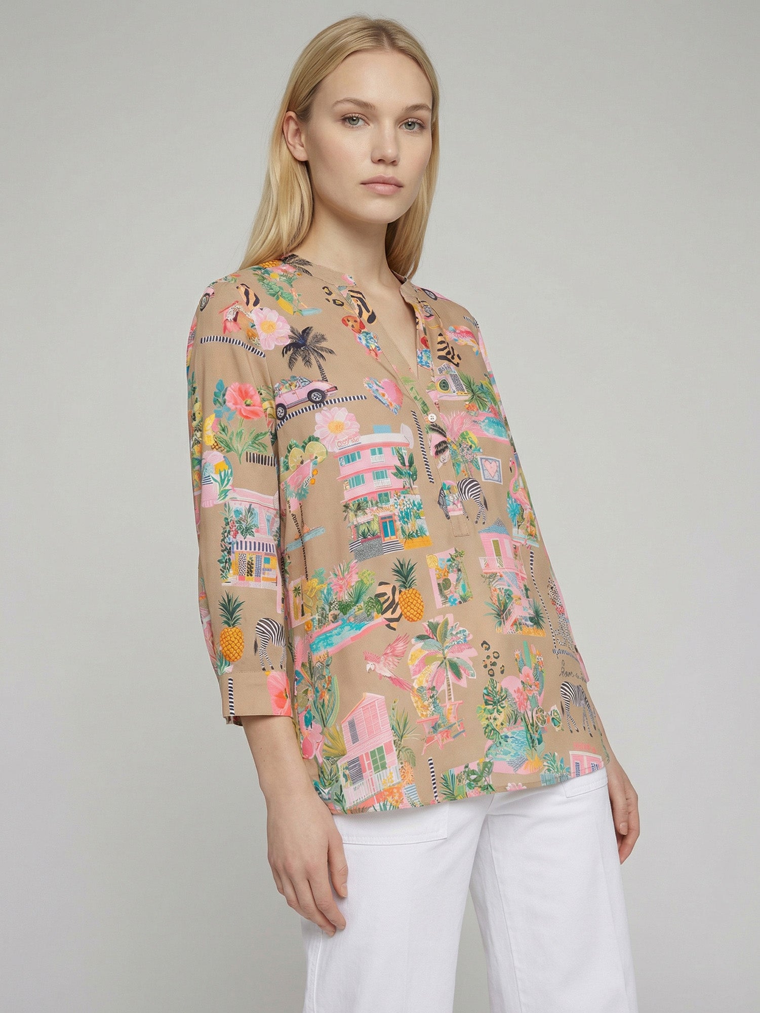 CAMISA ESTAMPADO SAFARI ROSA