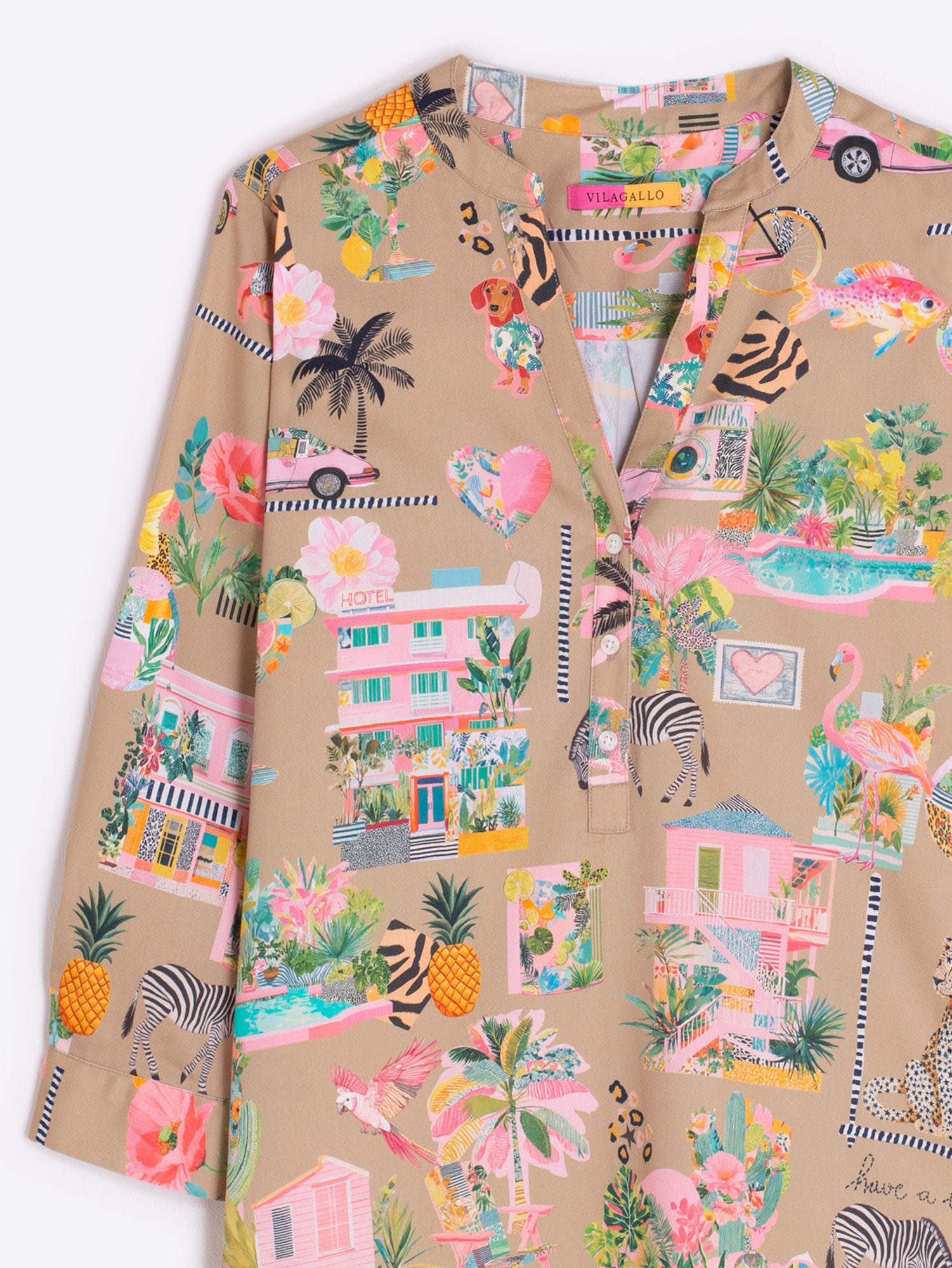 CAMISA ESTAMPADO SAFARI ROSA