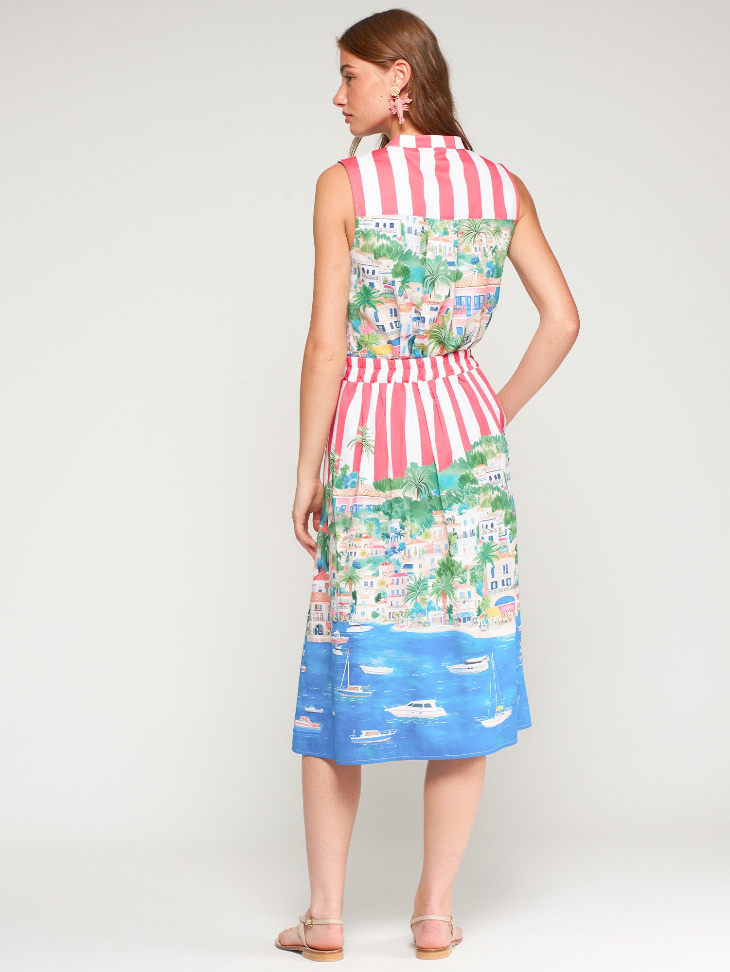 FALDA ESTAMPADO COSTA RAYAS ROJAS
