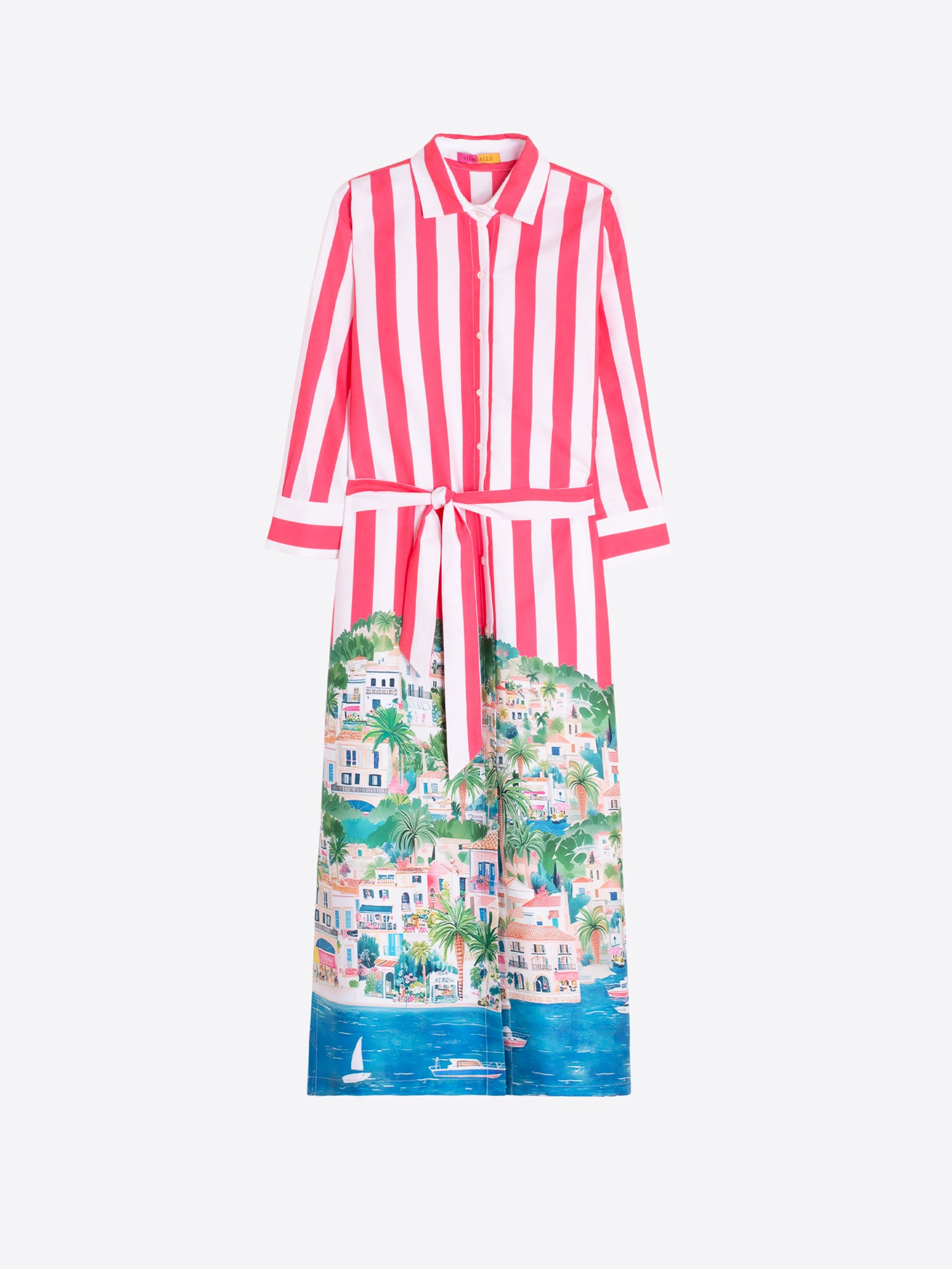 VESTIDO CAMISERO RAYAS ESTAMPADO COSTA