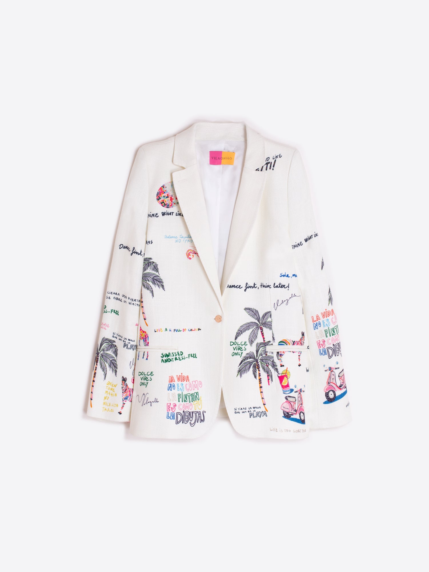 CHAQUETA BLANCA ILUSTRADA MOTIVOS VERANIEGOS