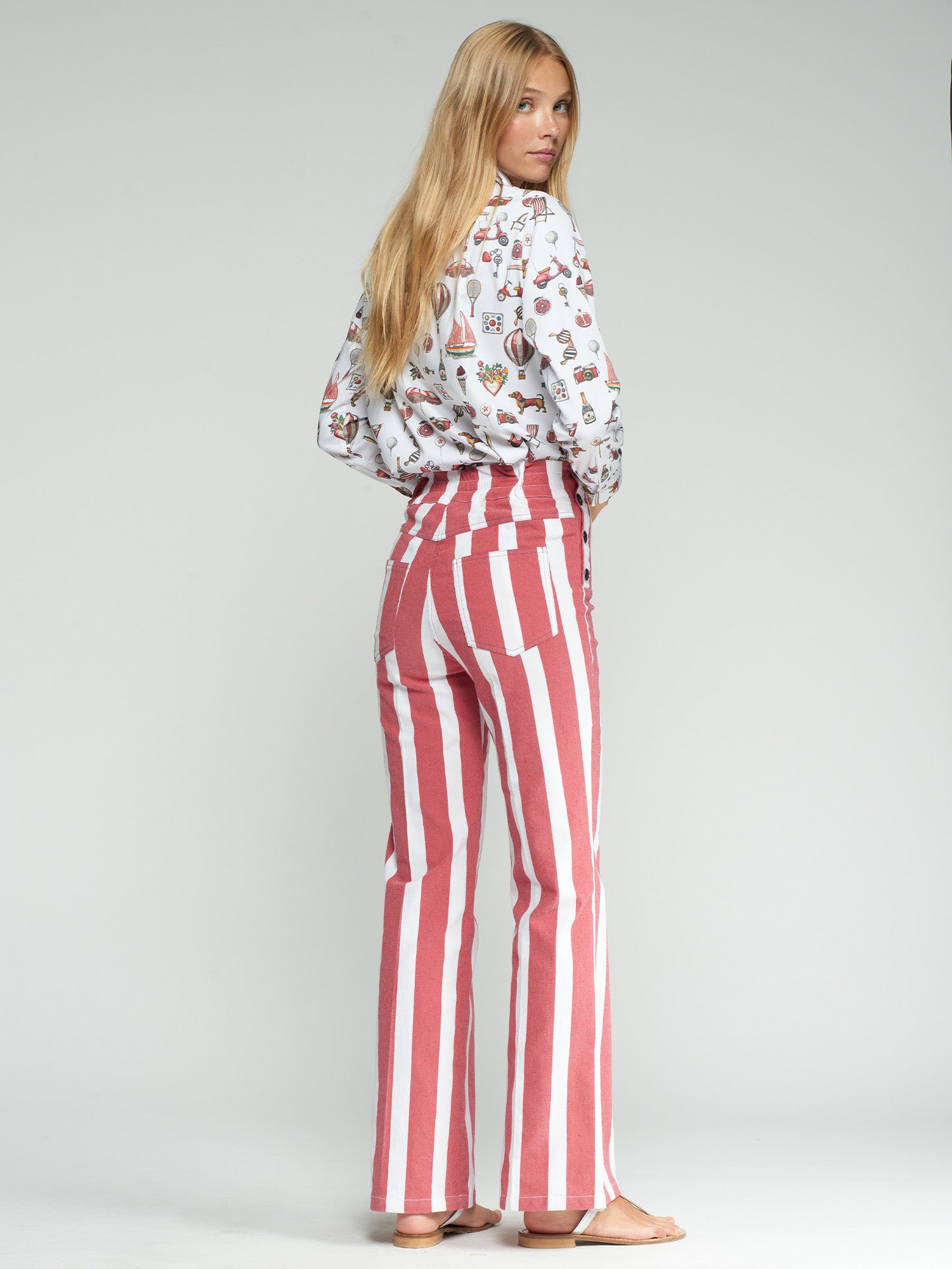 PANTALÓN MARINERO RAYAS ROJAS