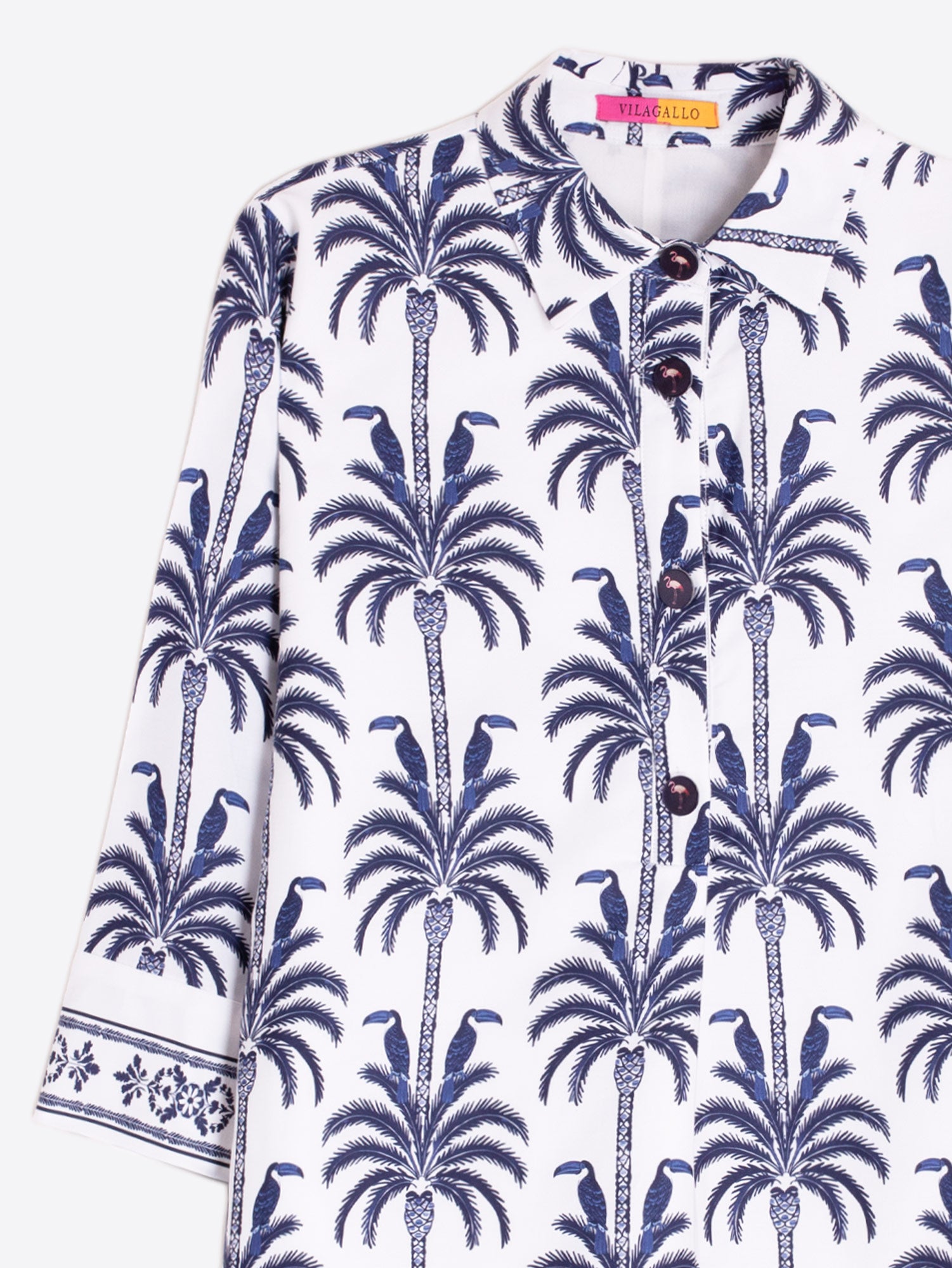 VESTIDO ESTAMPADO PALMERAS AZUL