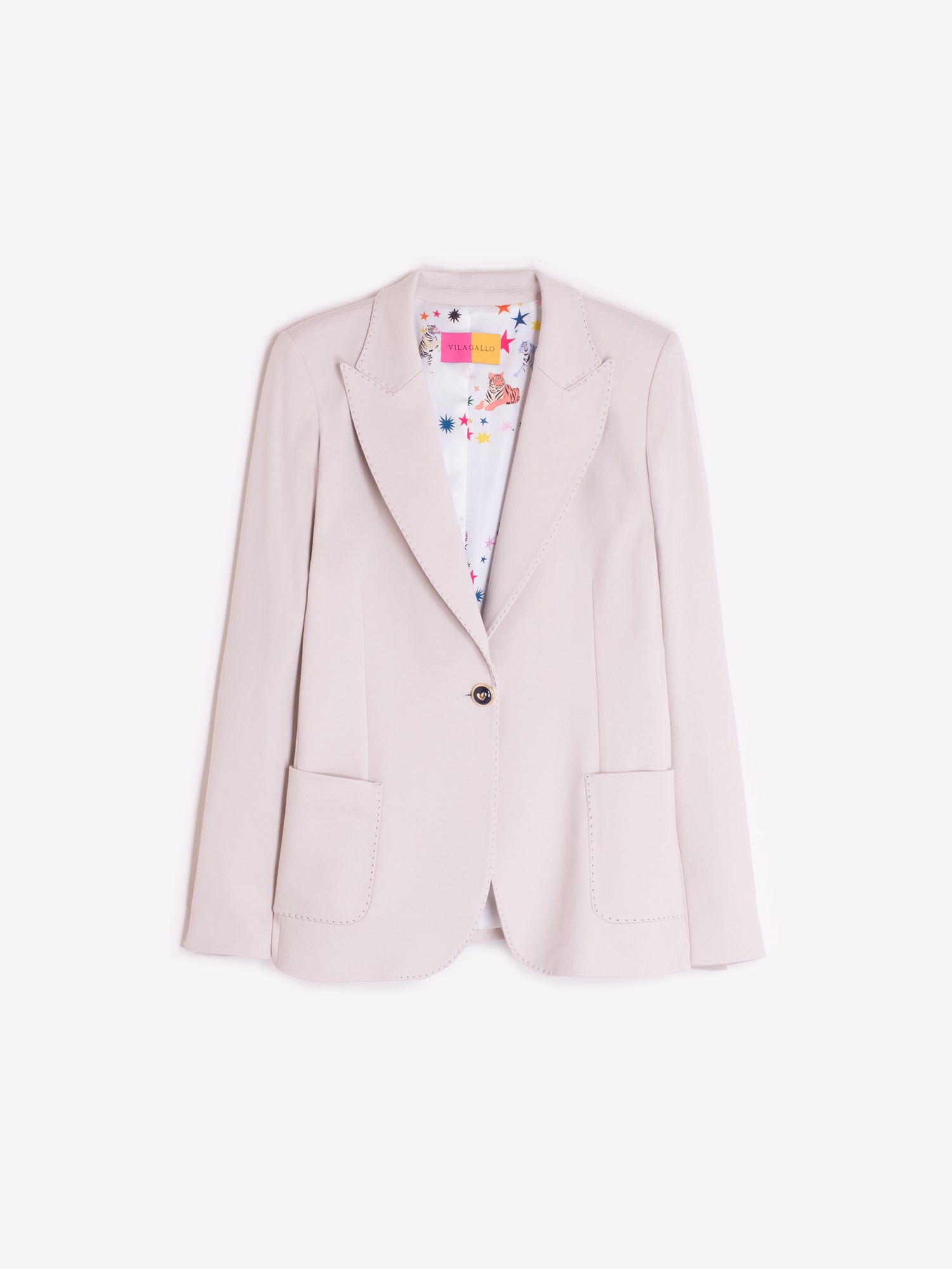 CHAQUETA BEIGE FORRO ILUSTRADO