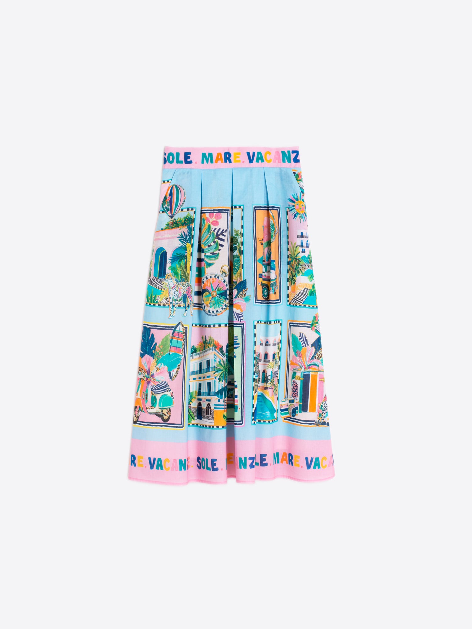 FALDA ESTAMPADO VACACIONES AZUL