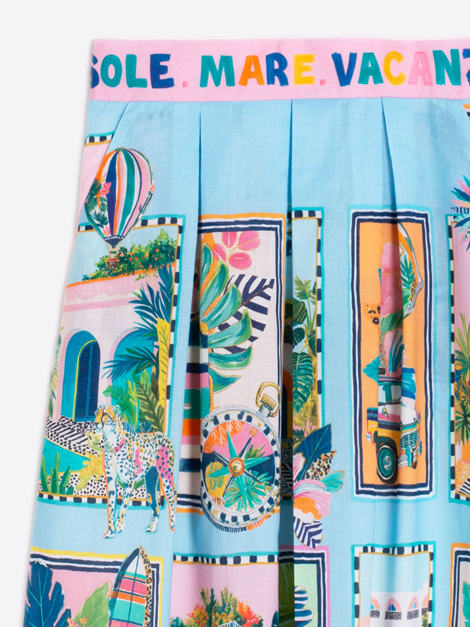 FALDA ESTAMPADO VACACIONES AZUL