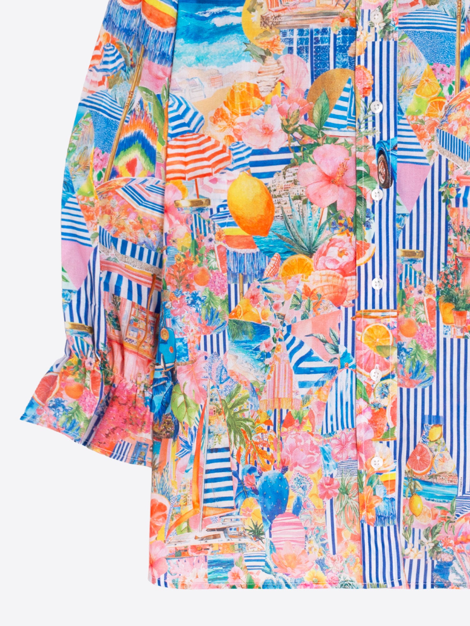 CAMISA MANGA ABULLONADA SUMMER PRINT