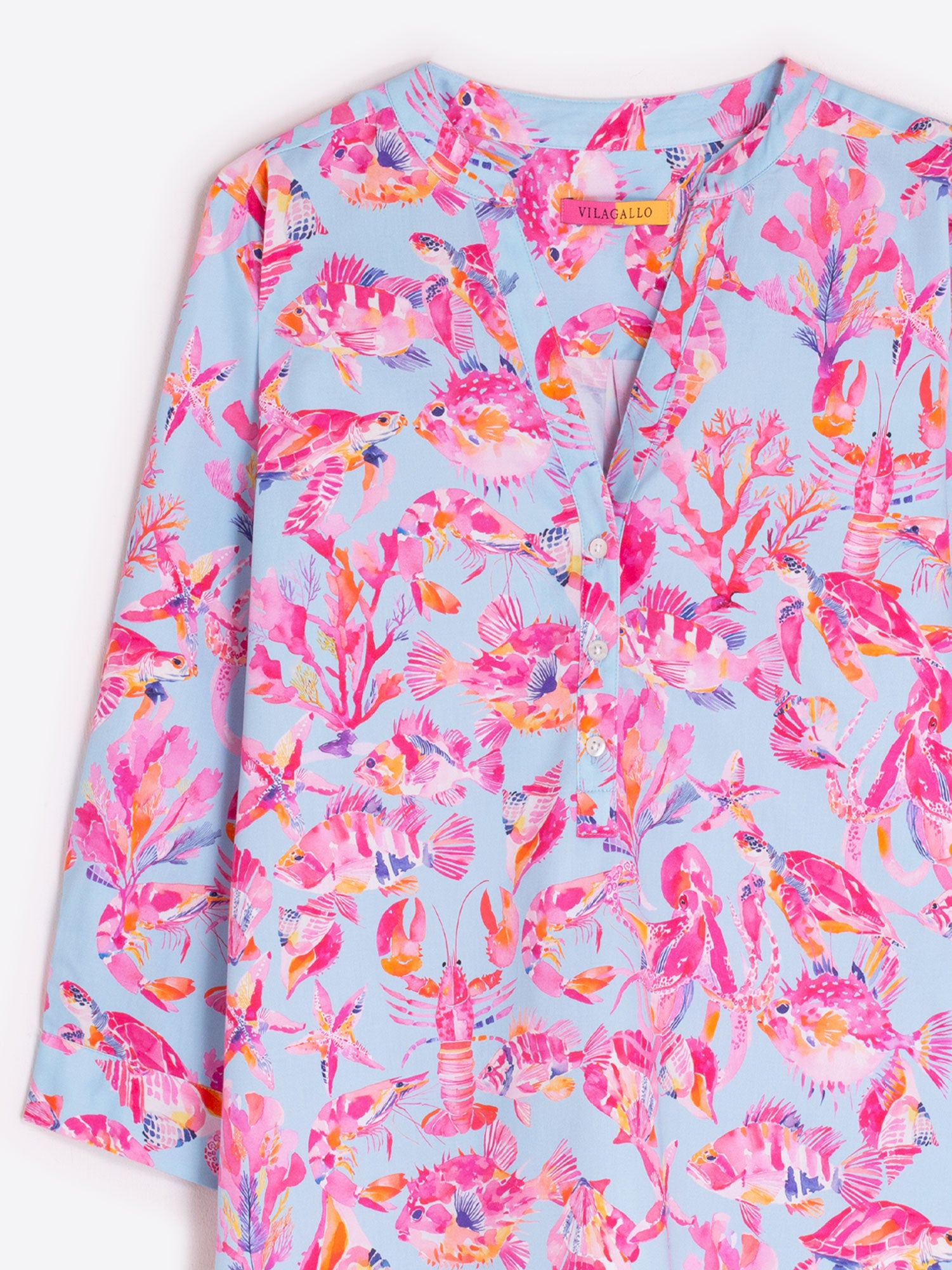 CAMISA CARLOTA FONDO DE MAR PRINT
