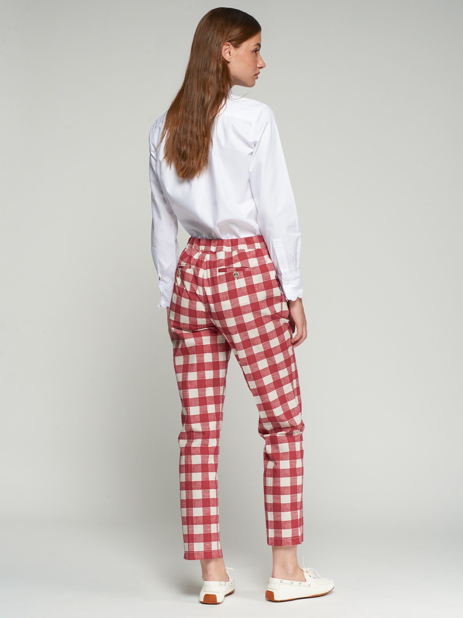 PANTALON TIFFANY VICHY ROJO PRINT