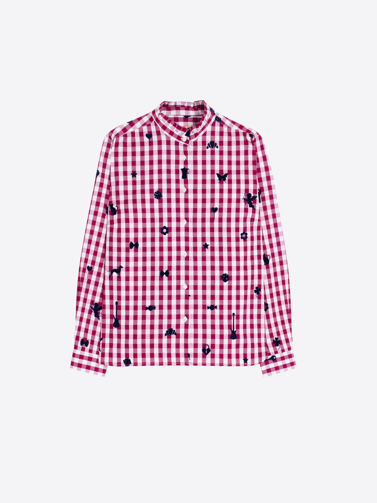 VICHY SHIRT BORDEAUX FLOCKED